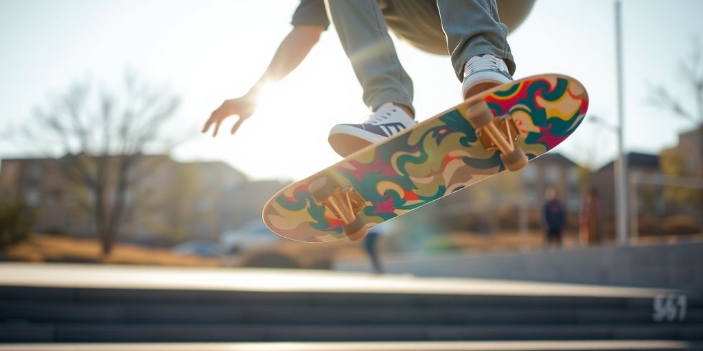 Ein Skateboarder fährt auf einer Straße.