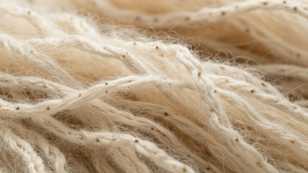 Merino-Wolle Fasern Nahaufnahme