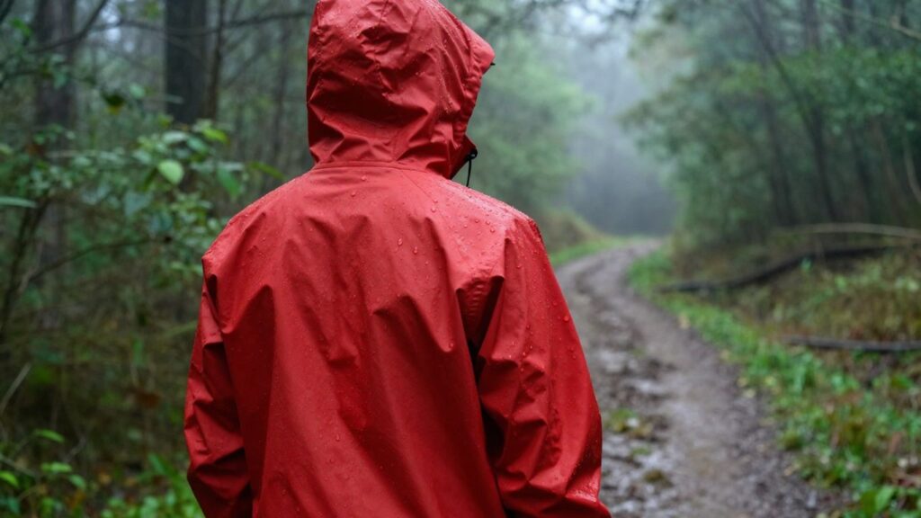 Regenjacke im Wald